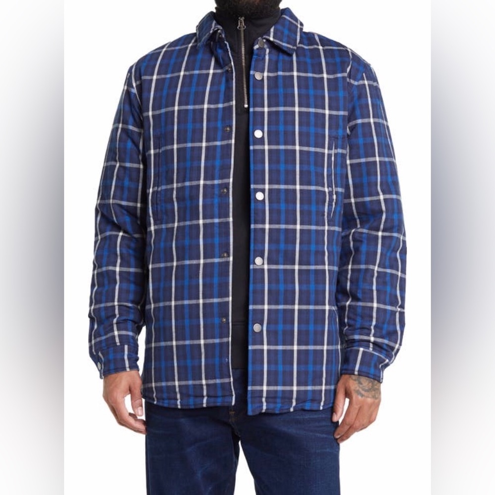 Slate and Stone Quilted Snap Shacket